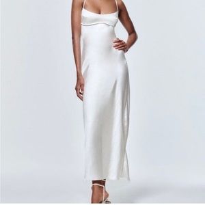 ZARA SATIN EFFECT CUT OUT DRESS